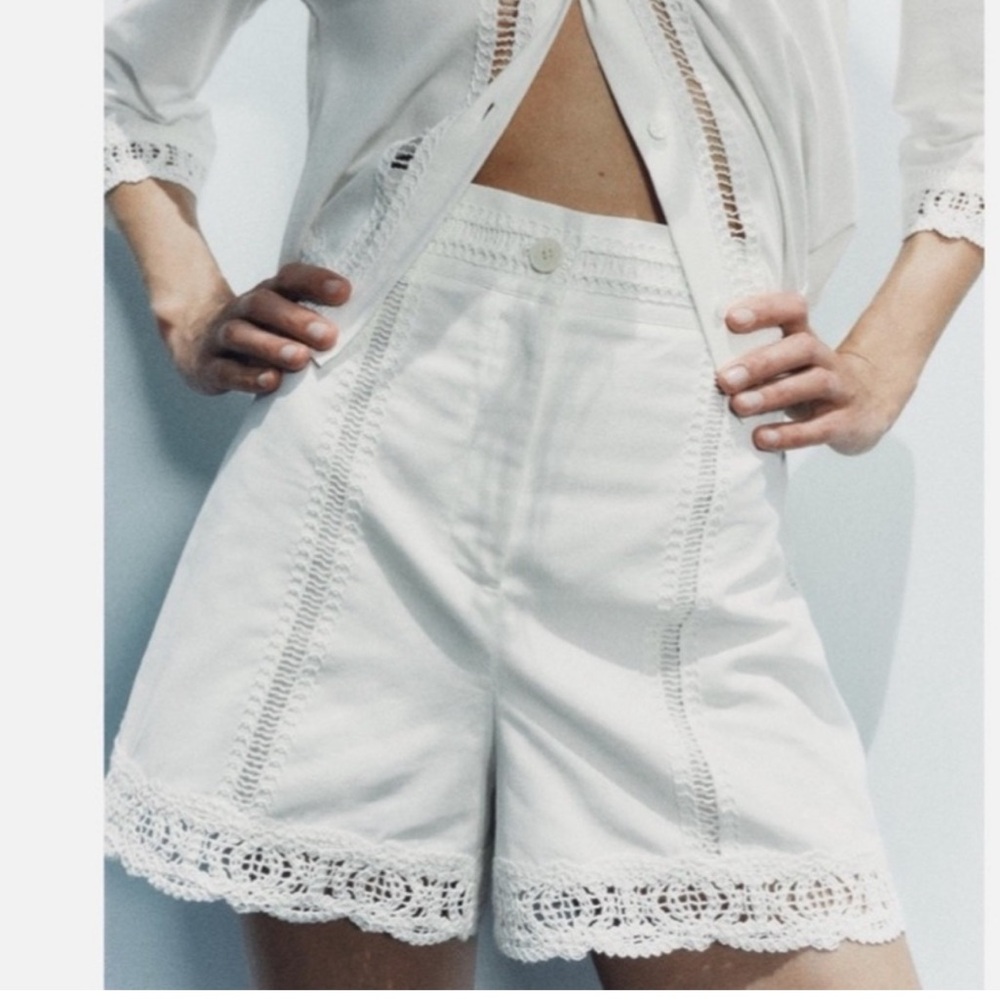 VACATION NWT ZARA 2024 COLLECTION CROCHET EMBROIDERED SHORT